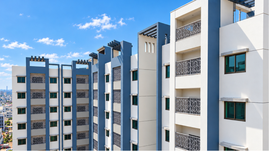 FM Towers exterior elevation detail