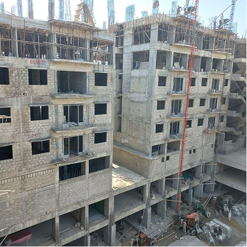 Construction progress at FM Towers in 2023