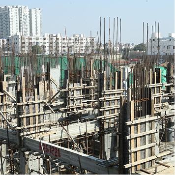 Construction progress at FM Towers in 2022