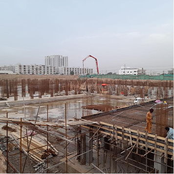 Construction progress at FM Towers in 2022