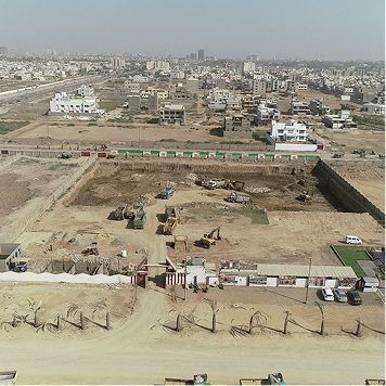 Construction progress at FM Towers in 2021