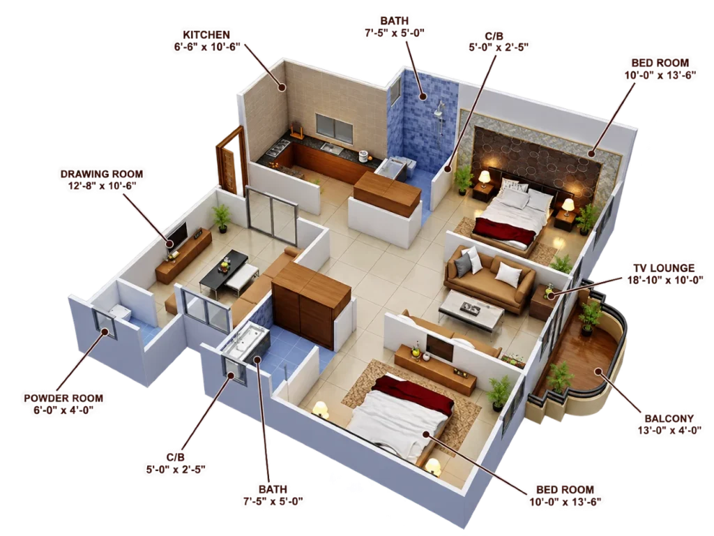 Gold apartment illustration