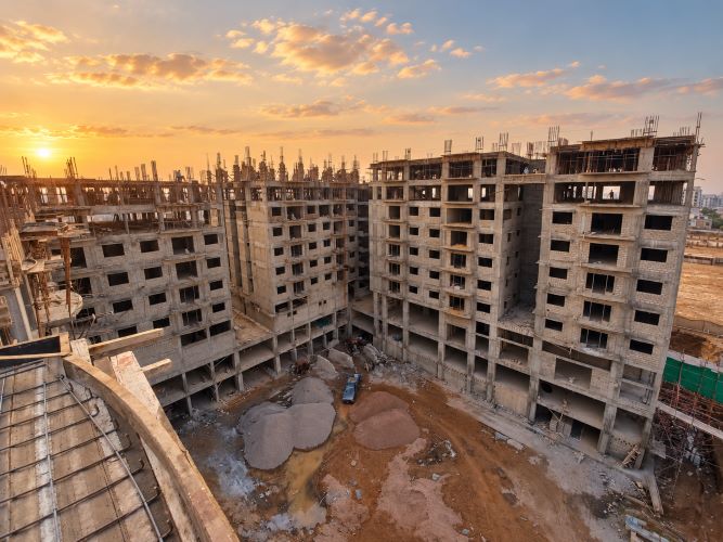 FM Towers construction and completed exterior
